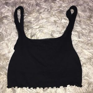 Black cropped tank top